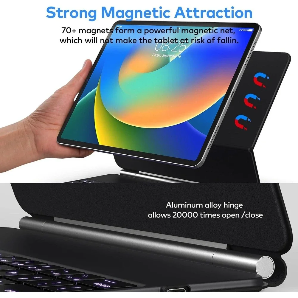 Magic-Style Keyboard Case w/ Trackpad for iPad Air & Pro 11